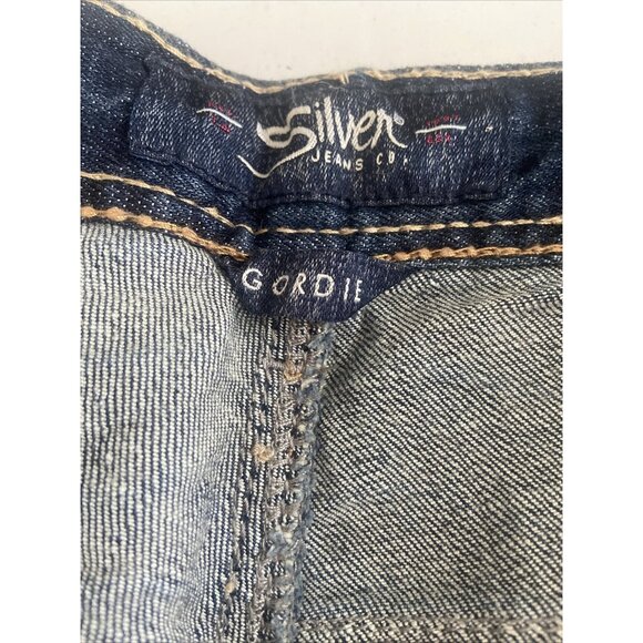 Silver Gordie 34x26 Men Relaxed Straight Denim Jeans Hemmed - Picture 4 of 10